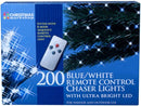 Christmas Workshop 200 LED Blue & White Chaser Christmas Lights / Remote Controlled / Indoor or Outdoor Fairy Lights