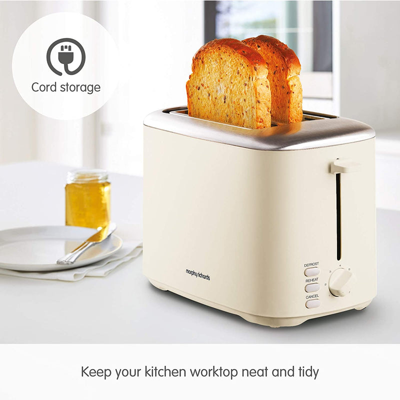 Morphy Richards Equip 2 Slice Toaster, Cream