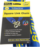 Sterling Manganese Steel Square Link Security Chain, 90cm x 8mm