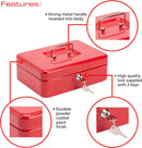 Burg Wächter 10 Inch Money Cash Box, Red