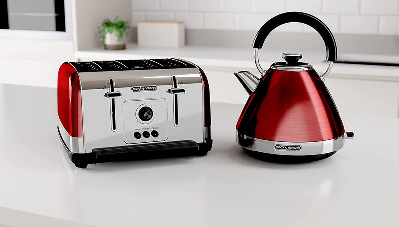 Morphy Richards Venture 4 Slice Toaster, Red