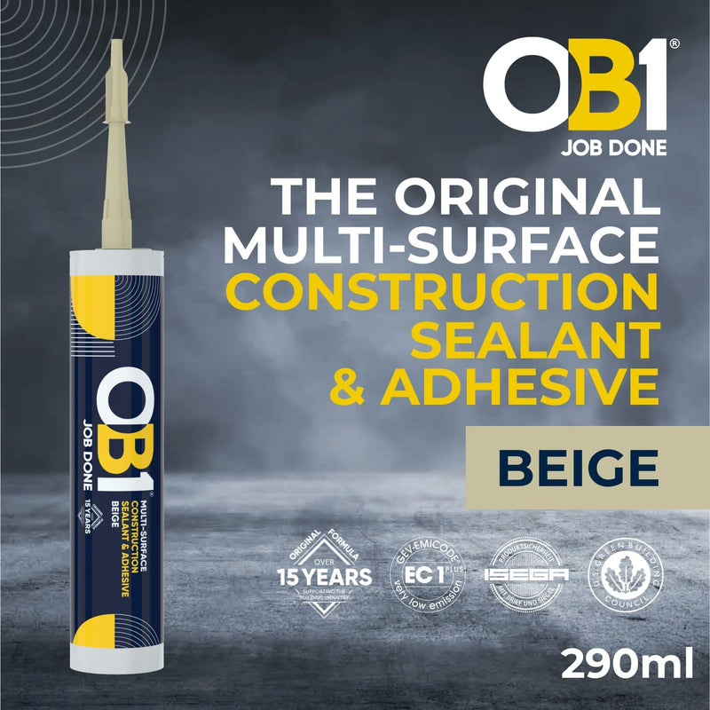 OB1 290ml Multi-Surface Construction Sealant & Adhesive, Beige