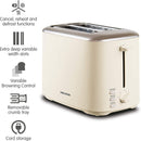 Morphy Richards Equip 2 Slice Toaster, Cream