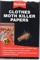 Rentokil Clothes Moth Killer Papers - 10 Pack