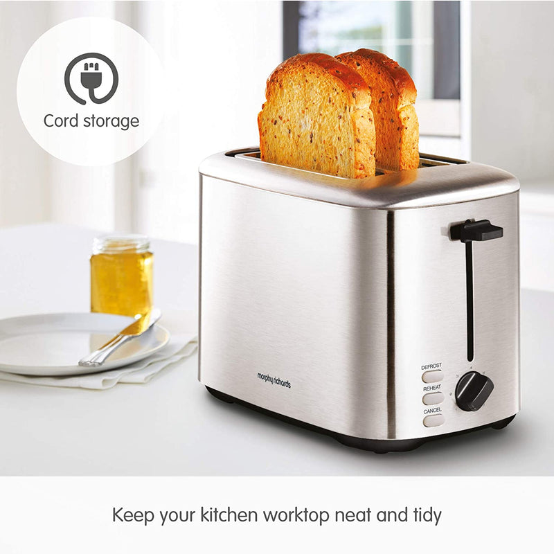 Morphy Richards Equip 2 Slice Toaster, Stainless Steel