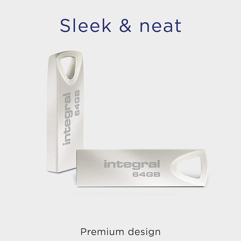 Integral Metal ARC 2.0 USB Flash Drive, 64GB