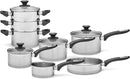 Morphy Richards 8 Piece Pan Set, Stainless Steel