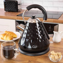 Quest 1.7L 3kW Diamond Cut Pyramid Kettle, Black