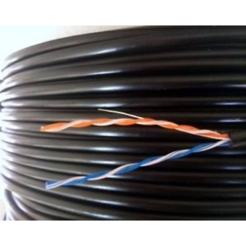 2 Pair 4 Core Round Black CW1308 Telephone Cable - 1m