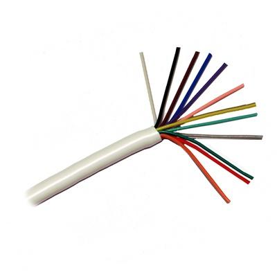 White 0.182mm 12 Core 6 Pair Round Professional Screened Copper PVC Intruder Burglar Alarm Security Cable - 100m