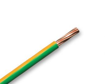 Earth Green Yellow 1.5mm 7 Strand 17A Single Core 6491X (H07V-R) Round Power PVC Insulated Conduit Wire - 10m