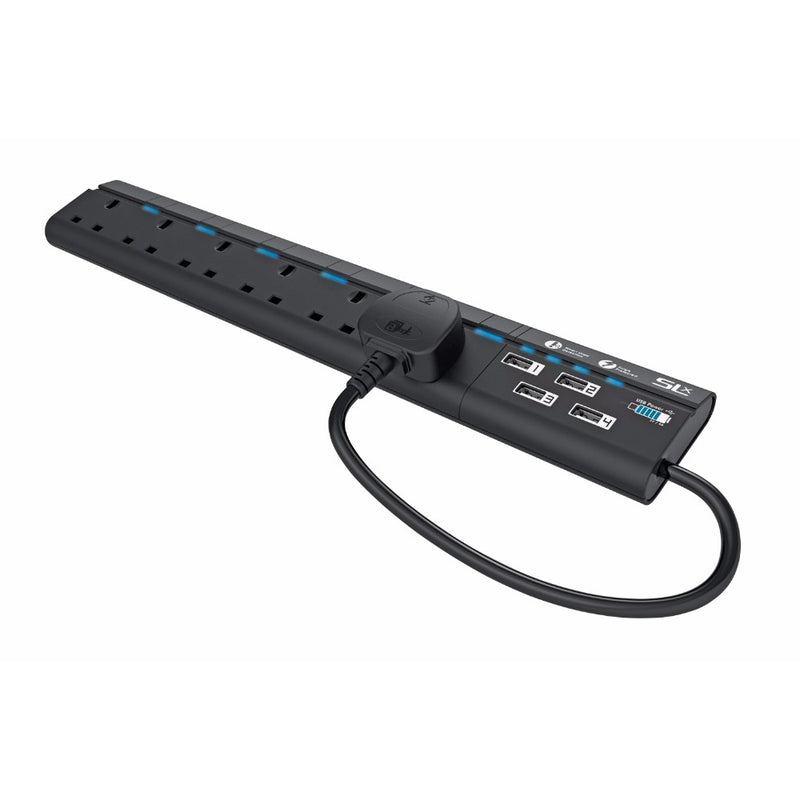 SLX 6 Way Extension with 4 USB Ports and 2m cable