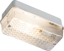 Knightsbridge 230V IP65 100W (BC) B22 Bulkhead with Clear Prismatic Diffuser and Aluminium Base