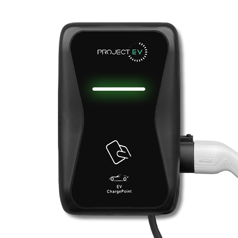 Project EV 7.3kw Pro Earth AC Single Phase EV Tethered Charger Single Gun RFID