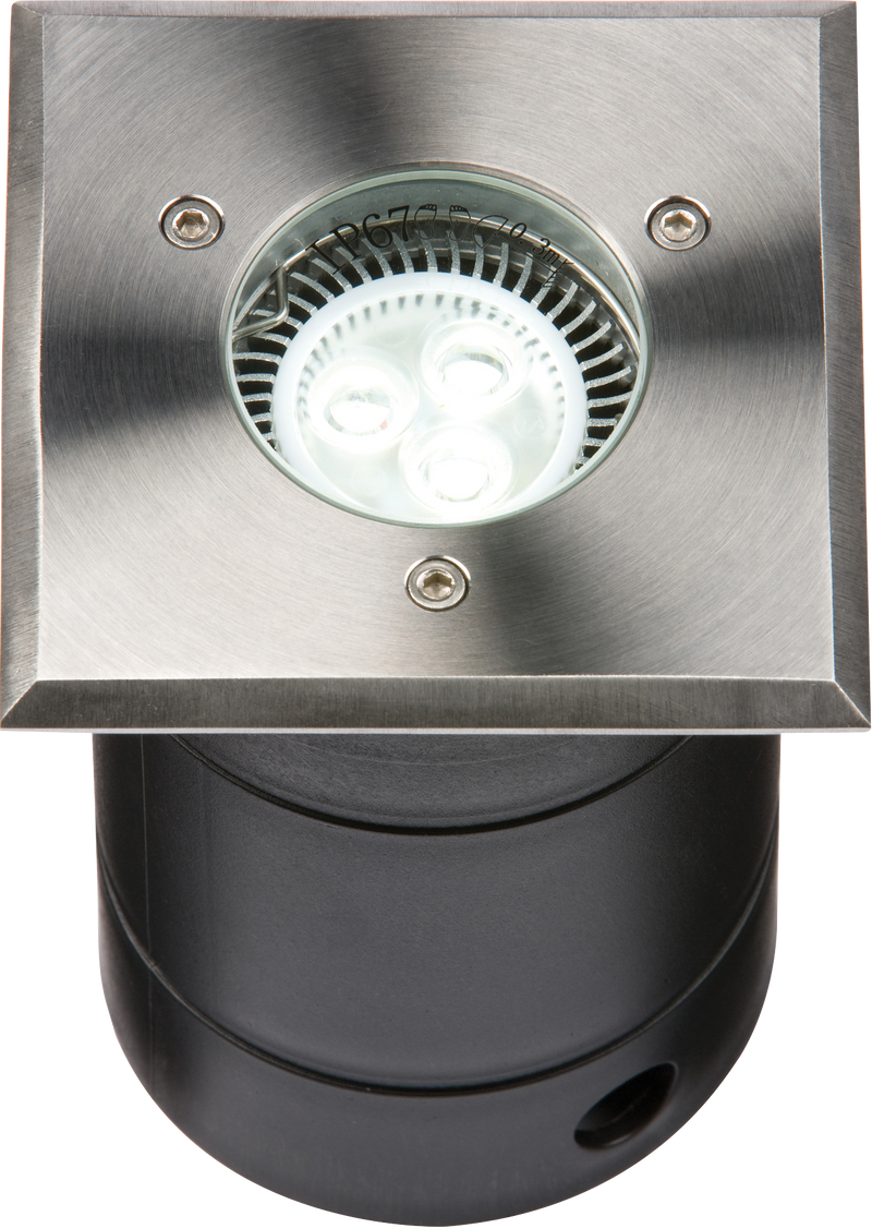 Knightsbridge 230V IP67 Square Stainless Steel Walkover / Driveover Light