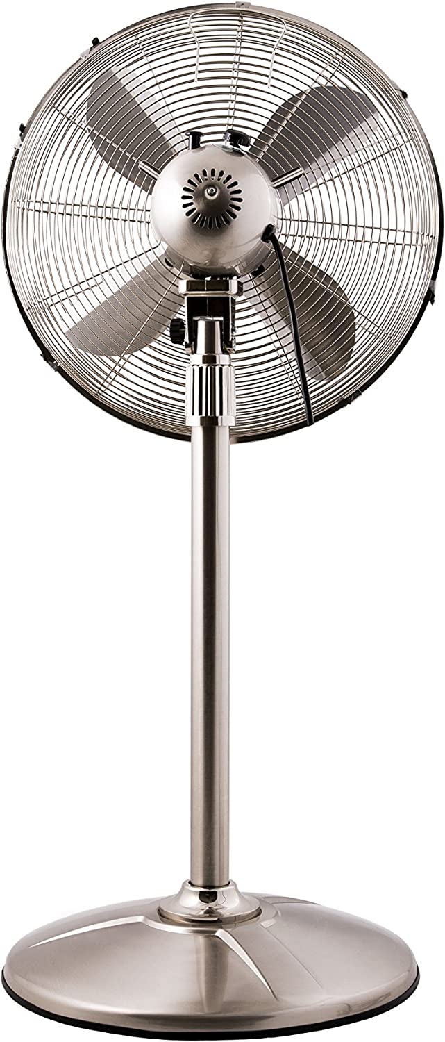 Xpelair Classic 16 Pedestal Fan, Brushed Chrome