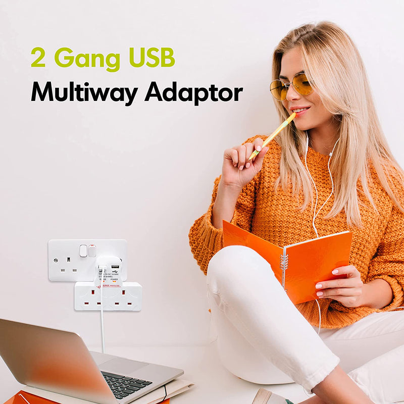 Benross 2 Gang USB Multiway Adapter Socket