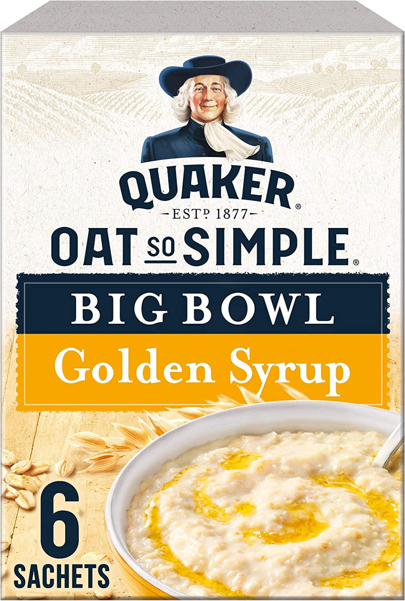 Quaker Oat So Simple Big Bowl Golden Syrup Porridge, 6 Sachet Pack