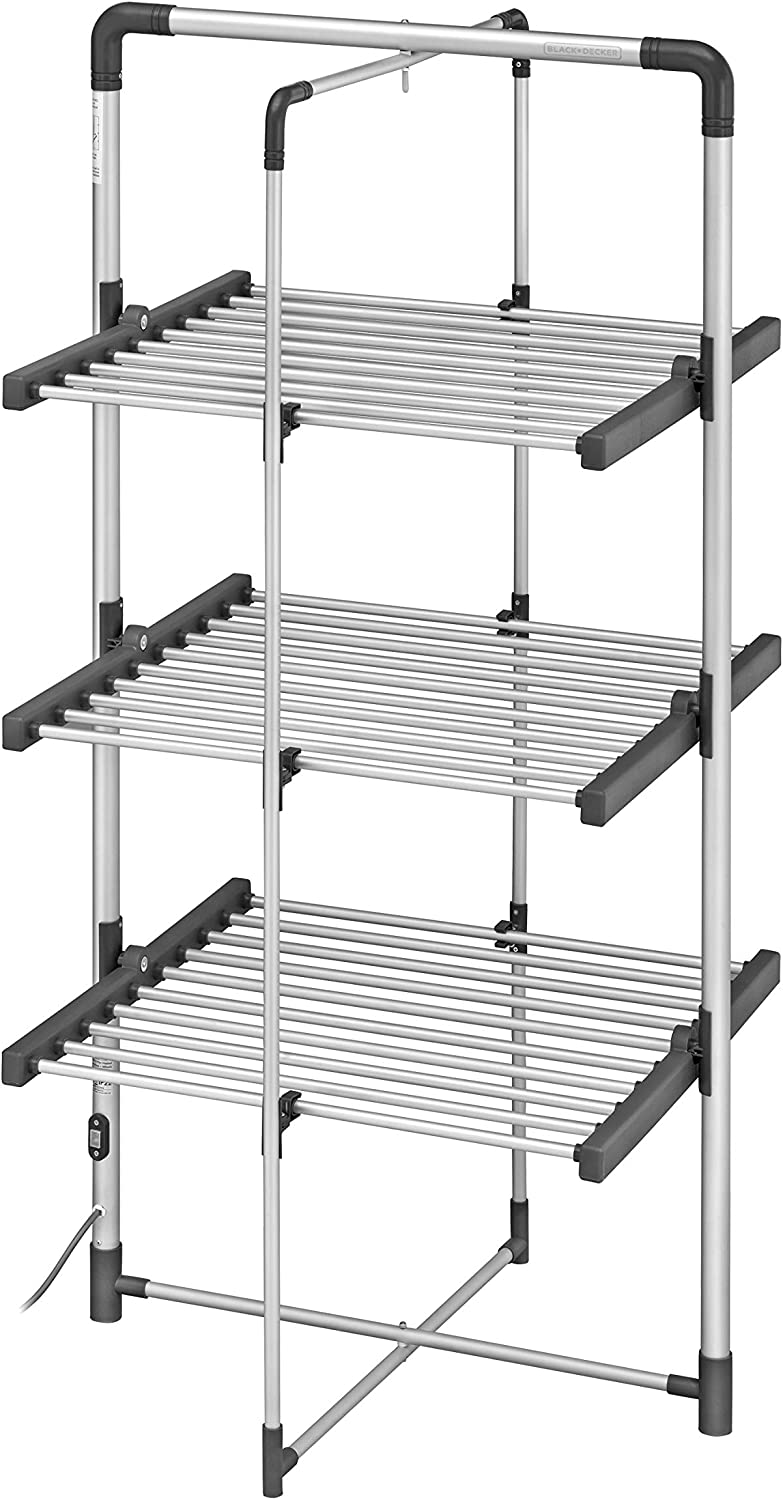 Black + Decker 3-Tier Heated Clothes Airer Aluminium