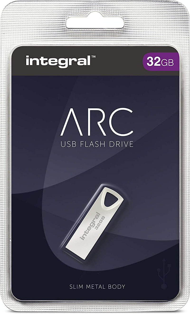 Integral Metal ARC 2.0 USB Flash Drive, 32GB