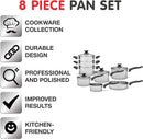 Morphy Richards 8 Piece Pan Set, Stainless Steel