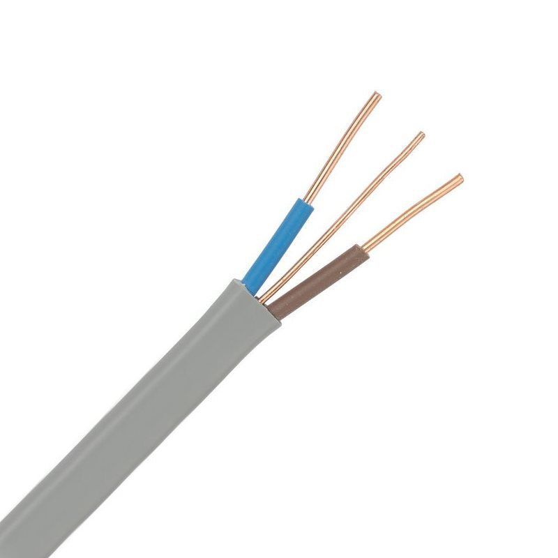 Grey 16mm 70A Brown Blue Twin & Earth (T&E) 6242Y Flat PVC Harmonised Lighting Power Cable - 100m