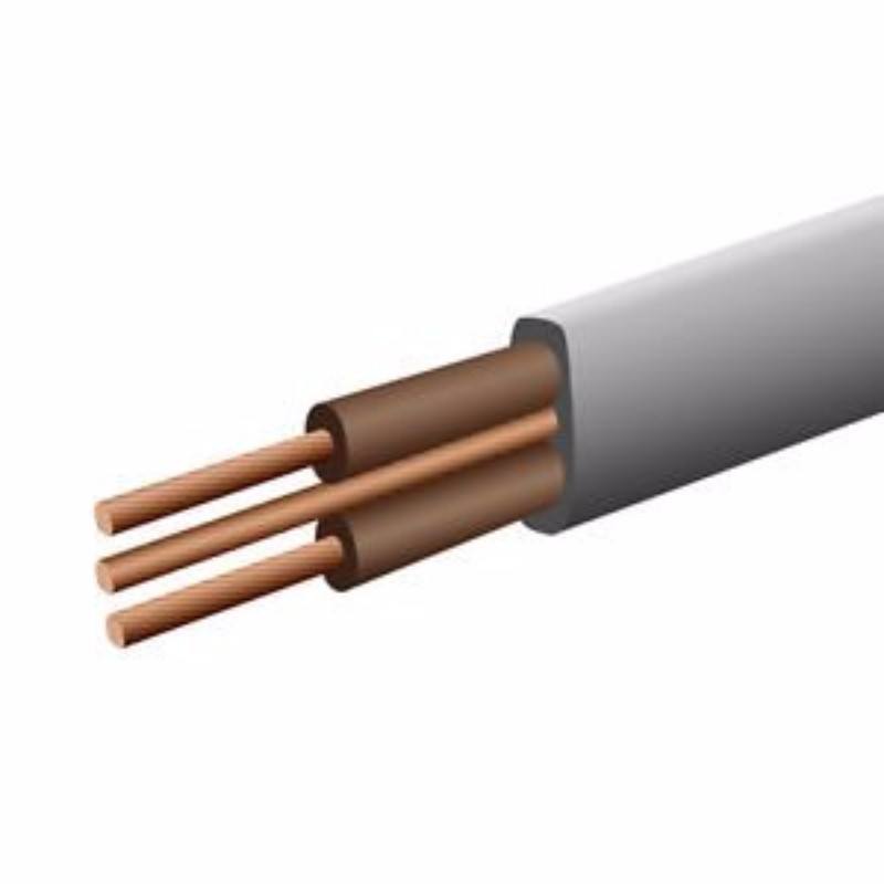 Grey 1mm 14A Twin Brown Twin & Earth (T&E) 6242Y Flat PVC Harmonised Lighting Power Cable - 100m