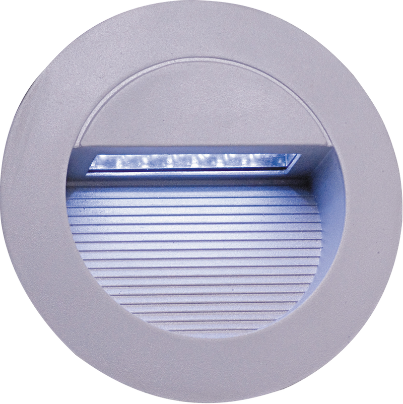 Knightsbridge IP44 14 x White LED Grey Aluminium Round Recessed Wall Light