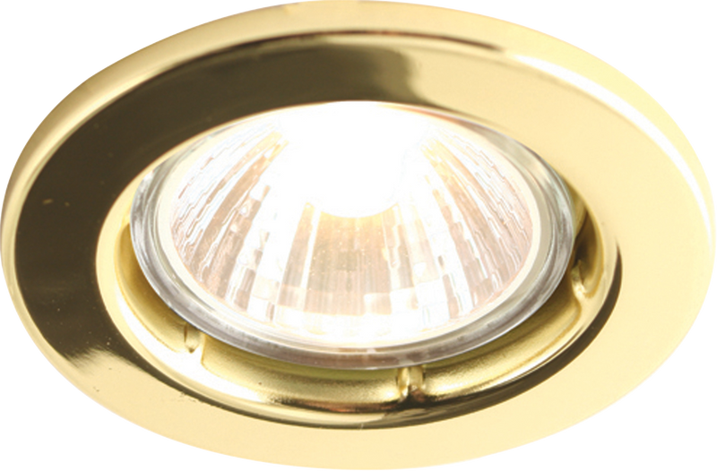 Knightsbridge IP20 50W GU10 Brass Recessed Fixed Downlight