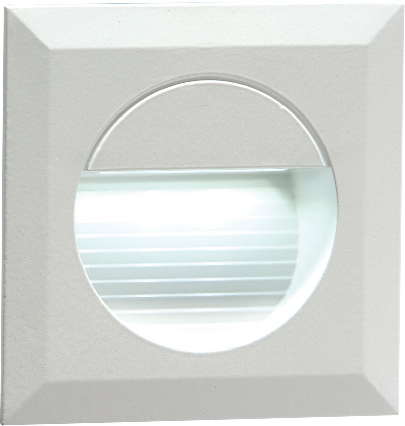 Knightsbridge 230V IP54 Recessed Square Indoor/Outdoor LED Guide/Stair/Wall Light White LED