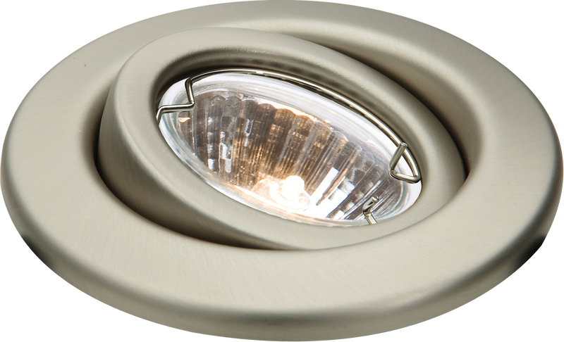 Knightsbridge IP20 12V 50W max. L/V Brushed Chrome Gimbal Downlight