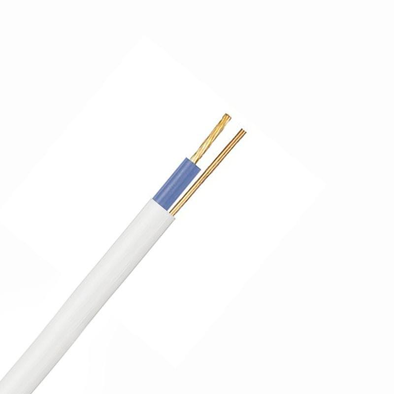 White 1.5mm 16A Blue Single Core & Earth 6241B Flat LSZH (Low Smoke Zero Halogen) Harmonised Lighting Power Cable - 25m