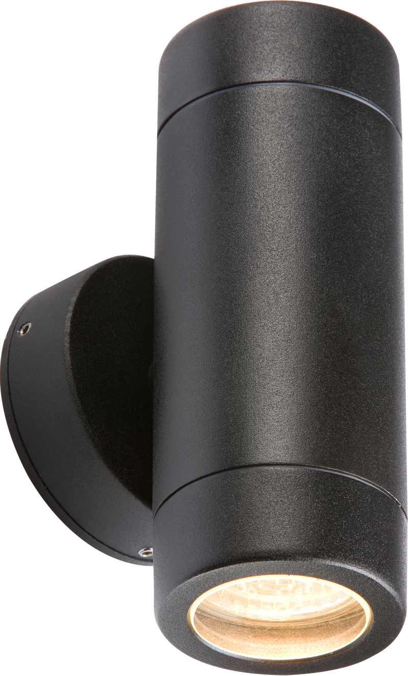 Knightsbridge IP65 35W GU10 Aluminium Black Powder-coated Up/Down Wall Light