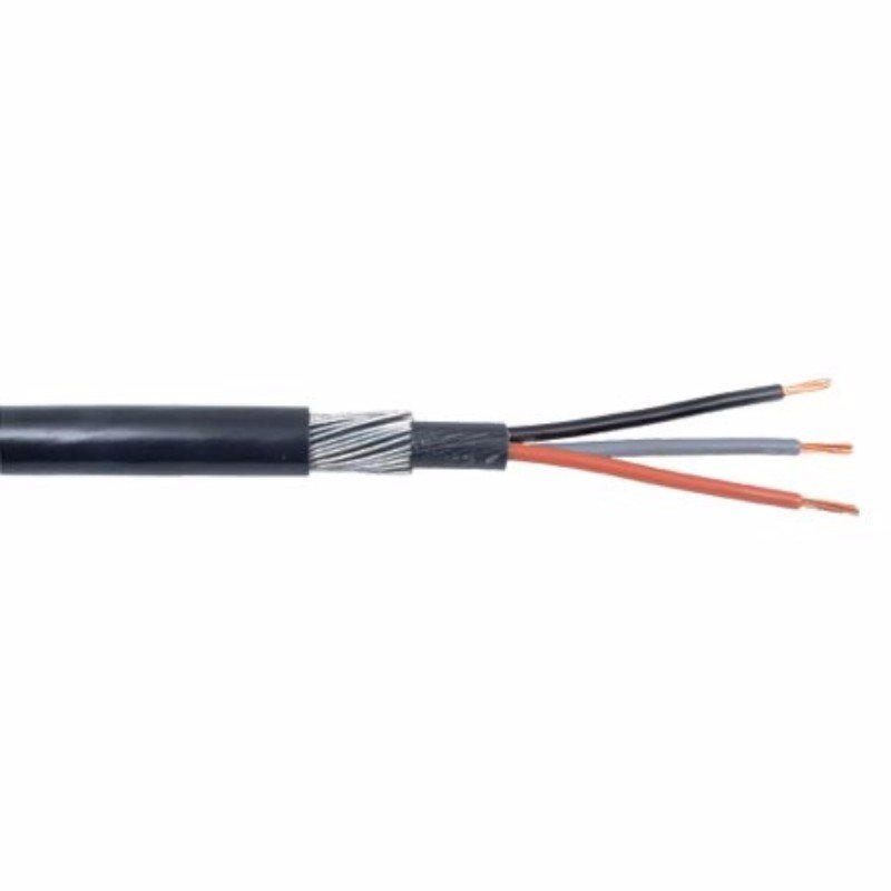 1.5mm 3 Core 23A Brown Black Grey 6943X Steel Wire Armoured SWA Outdoor Mains Power Cable - 100m