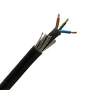 1.5mm 3 Core 23A Brown Blue Green Yellow Irish 6943X Steel Wire Armoured SWA Outdoor Mains Power Cable - 1m