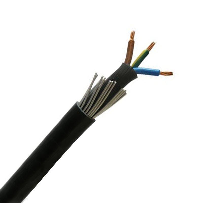 1.5mm 3 Core 23A Brown Blue Green Yellow Irish 6943X Steel Wire Armoured SWA Outdoor Mains Power Cable - 25m