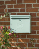 Sterling Elegance Galvanised Steel Wall Mounted Postbox, Chartwell Green