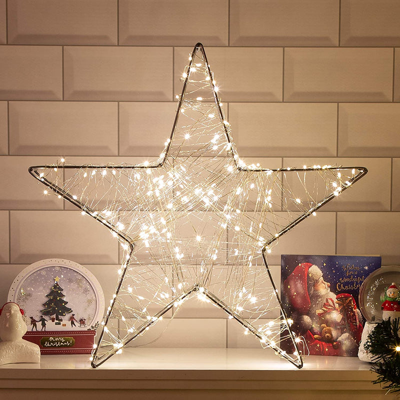 Christmas Workshop 3D Metal Star 200 Warm White LED Lights