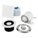Xpelair Airline Inline Extract Fan with Timer, Ducting and Grilles