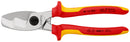 Knipex 95 16 200 Cable Shears with twin cutting edge insulated with multi-component grips, VDE-tested chrome-plated 200 mm
