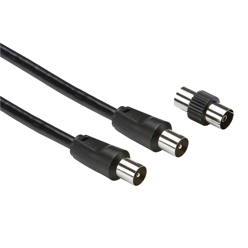 Knightsbridge 2 Meter Pre Terminated TV DAB RG59 Screened Co-Axial Coax Cable with Coupler