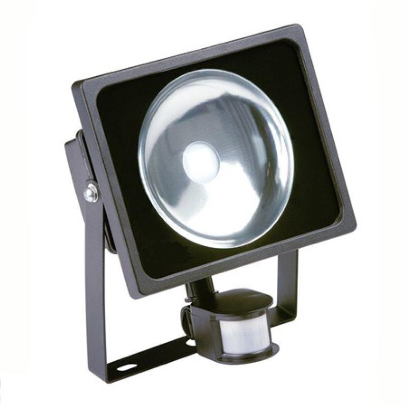 Black LED Energy Saving Die-Cast Aluminium Floodlight With PIR Indoor Outdoor Lighting - 30W