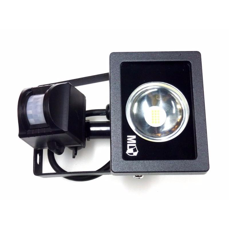 Black LED Energy Saving Die-Cast Aluminium Floodlight With PIR Indoor Outdoor Lighting - 10W