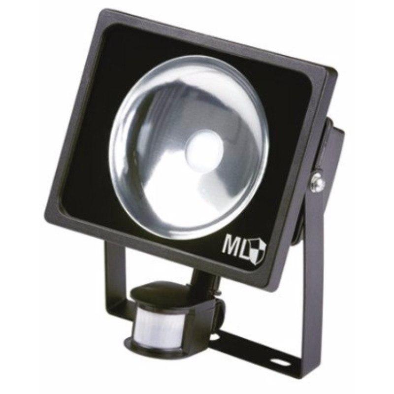 Black LED Energy Saving Die-Cast Aluminium Floodlight With PIR Indoor Outdoor Lighting - 30W