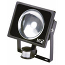 Black LED Energy Saving Die-Cast Aluminium Floodlight With PIR Indoor Outdoor Lighting - 20W