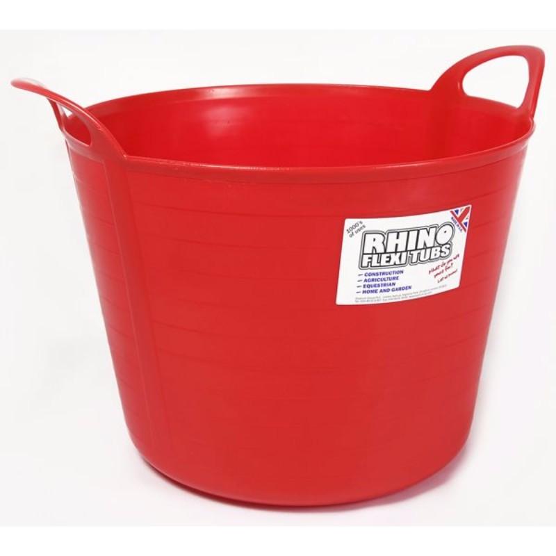 Rhino 40L Heavy Duty Flexi Tub, Red