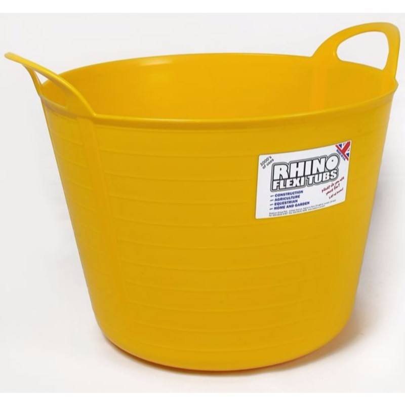 Rhino 40L Heavy Duty Flexi Tub, Yellow