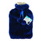 2L Faux Fur Hot Water Bottle - Dark Blue