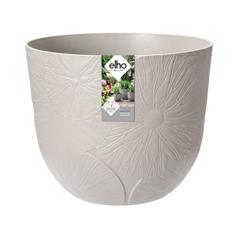 Elho Fuente Lily Round 38 - Flowerpot - Pebble Grey - Indooroutdoor! - Ø 37.97 x H 31.36 cm