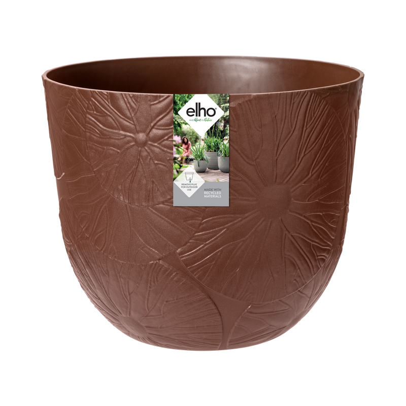 Elho Fuente Lily Round 38 - Flowerpot - Rusty Brown - Indooroutdoor! - Ø 37.97 x H 31.36 cm